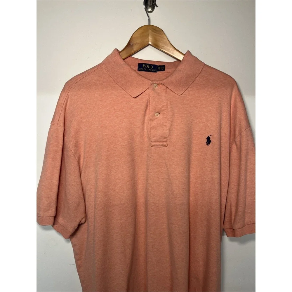 Polo Ralph Lauren 2XB Big Tall Polo Shirt Heathered Salmon / Coral Pink Golf T